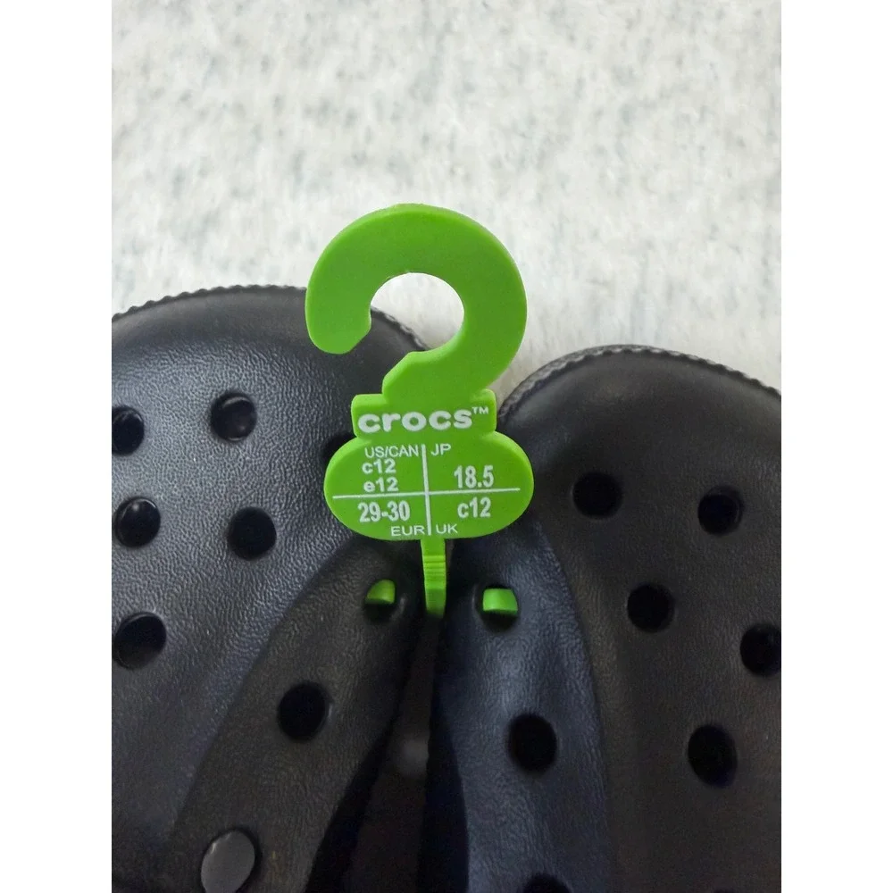 Crocs Baya Clog K Kids Black Slip On Water Friendly Sandals 207013-001 Size C12